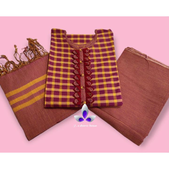 Cotton Threepiece - Embrace Comfort with Handloom-Made Cotton Threepiece Lungi for Men