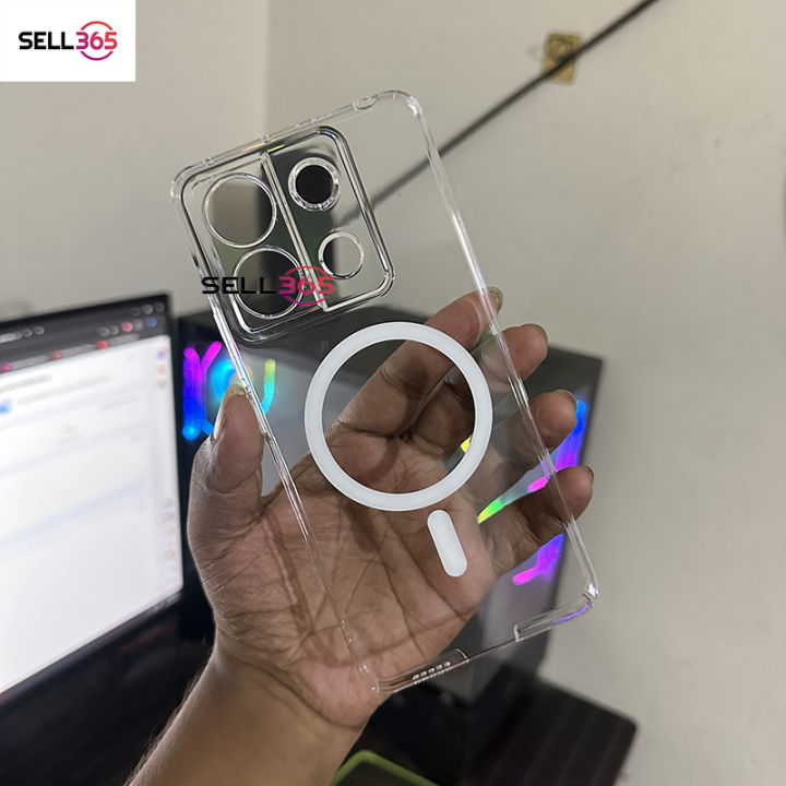 Xiaomi%20Redmi%20Note%2013%205G%20Berlia%20Transparent%20Magnatic%20Magsafe%20Anti%20Yellow%20Clear%20Protective%20Phone%20Case%20Back%20Cover%20-%20Image%204