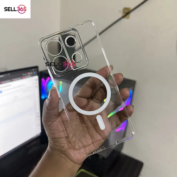 Xiaomi%20Redmi%20Note%2013%205G%20Berlia%20Transparent%20Magnatic%20Magsafe%20Anti%20Yellow%20Clear%20Protective%20Phone%20Case%20Back%20Cover%20-%20Image%204