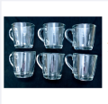 6 Pieces Tea Cup Set - Transparent - Enjoy Tea Time With This Elegant Transparent Cup Set.