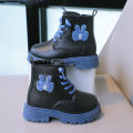 2023 Spring/Autumn New Boys' Versatile Children's Martin Boots, Kids' Girls' Anti-Slip Soft-soled Black Leather Booties. 