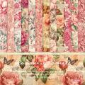 12 Sheets Colorful Style Floral Scrapbook Background Paper Pads Junk Journal Paper Pack Art Handmade Craft Paper Papel 6 Inches Amour zii.