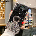 Casinglee for Galaxy Note 20 case Shiny Ring Glitter Soft Transparent Holder Stand Back cover with String for Samsung Galaxy Note20 Phone cases cover Stars Moon Girls. 