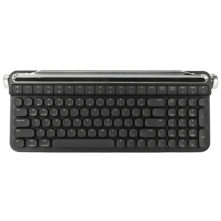 Red Switch Typewriter Mechanical Keyboard 100 Keys RGB Backlight Retro Bluetooth Gaming Keyboard for Windows for Android for IOS Black