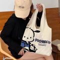 Sanrio Pochacco Women Bag Kawaii Shoulder Bags Casual Large Capacity Shopper Canvas Fashion Harajuku Zipper Handbag Tote Bag.
