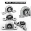 BRADOO- 4Pcs KP08 Pillow Block Mounted Ball Bearing (Diameter 8mm Bore) Zinc Alloy Pillow Block Bearing.