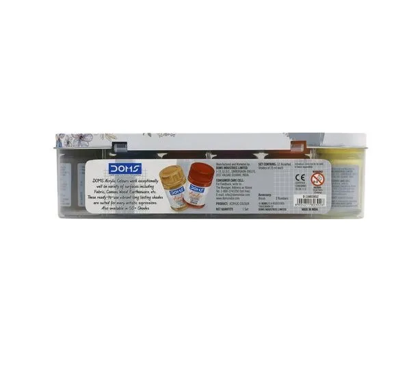 Doms%20Acrylic%20Paints%20Set%20With%20Iron%20Box%2012%20Shades%20x%2015%20ml%20-%20Image%204