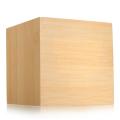 Wood Cube LED Alarm Control Digital Desk Clock Wooden Style Voice Date Week Time.