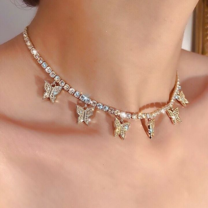 Women%20Jewelry%20Butterfly%20Pendant%20Choker%20Necklace%20Crystal%20Female%20Ladies%20Rhinestone%20Shining%20Gift%20-%20Image%203