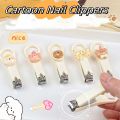 Cute Cartoon Nail Clippers Creative Bear Bow Animal Fingernail Cutter Cream Color Folding Anti-splash Manicure Nail Scissors. 