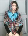 summer silk scarf for women brocade printing extended thin outer decoration scarf beach towel. 