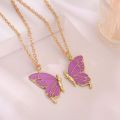 Trendy 2 Pcs/set Butterfly Necklace for Couple Gift - Butterfly Pendant Card Necklaces for Girls Simple Stylish - Chain Necklace for Women New Collection - Gifts for Best Friend.. 