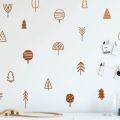 Cute Woodland Pine Tree Wall Decals Nursery Art Decor Forest Vinyl Wall Stickers Kids Bedroom Natural Decoration. 