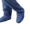 Plush Leg Warmers Foot Wrap Leg Stocking Winter Home over Knee Fuzzy Socks Blue. 