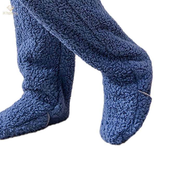 Plush%20Leg%20Warmers%20Foot%20Wrap%20Leg%20Stocking%20Winter%20Home%20over%20Knee%20Fuzzy%20Socks%20Blue%20-%20Image%206