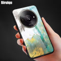 Biruiqu For Redmi A3X Shockproof Fashion Marble Tempered Glass Back Case Cover. 