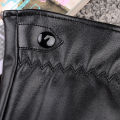 Women's leather gloves autumn and winter outdoor bicycle cold proof fashion black pu warm fleece gloves Korean version.