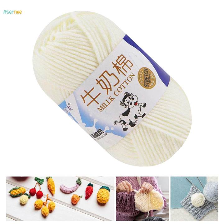 Knitted Yarn Knitting Yarn 50G Solid Color Handcrafts Skeins Wool Yarn Crochet Yarn for Beginners
