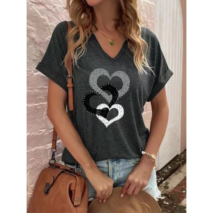 Fashion%20Ladies%20T-Shirt%20Short%20Sleeve%20Tops%20Heart%20Shape%203d%20Shirt%20Tees%20Girls%20O-Neck%20Oversized%20Apparel%202023%20Summer%20Clothing%20Women's%20-%20Image%205