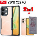 Vivo Y28 4G Acrylic Phone Case for Vivo Y 28 5G Tempered Glass and Vivo Y38 Y18 Y03 Ceramic Tempered Glass.