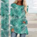 Women's T-shirt Coconut Tree T shirt Women Fashion T-shirt Beach Tshirt Hawaii T Shirt Long Sleeve Tshirt Ladies Tops Tees Tunic.