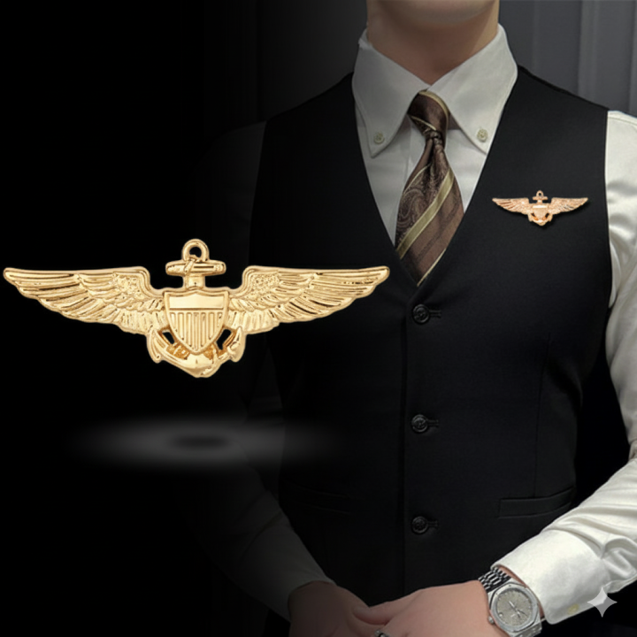 Wings Anchor Metal Badge Brooch For Men Fashion Accessories