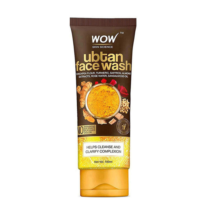 Wow Skin Science Ubtan Face Wash 100 Ml Natural Herbal Ayurvedic Face Cleanser for Clear Skin