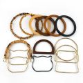 1Pc Round D-shaped Wooden Bag Handle Metal Ring Handbag Handles Replacement DIY Purse Luggage Handcrafted Accessories bag making. 