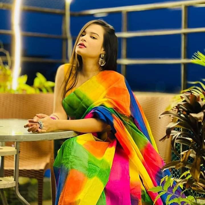 Half Silk Rainbow Saree