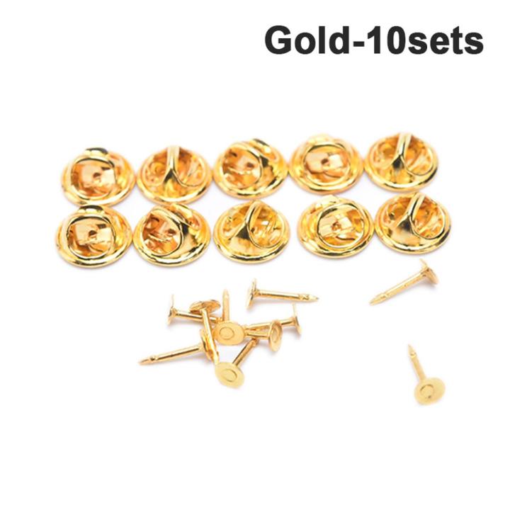 10sets Lapel Pin Holder Buckle Clutch Jewelry DIY Butterfly Badge Brooch Clasp