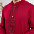 Lubnan Mens Maroon Color Cotton Regular Fit Panjabi. 