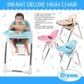 Foldable Baby High Chair Baby Plastic Dining Table High Chair Baby Feeding Chair With Wheel. 