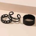 3 Pcs Women's Fashion Ring Set, Metal Geometry Rings for Ladies and Girls, Mixed Size. 