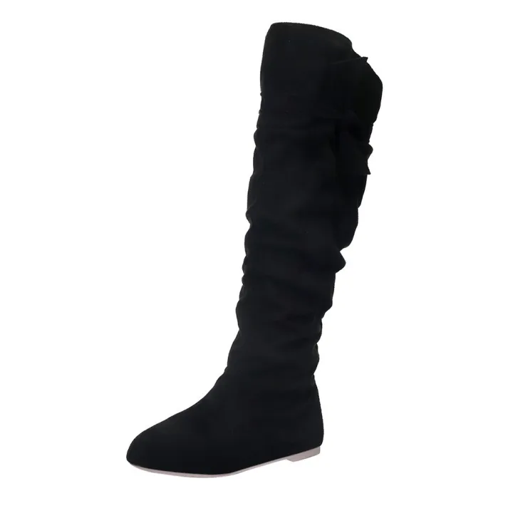 Women's%20Ladies%20Fashion%20Casual%20Beautiful%20Knotted%20Knee-high%20Long%20Boots%20Flat%20Shoes%20Women's%20Korean%20Style%20Fashion%20Platform%20Martin%20Boots%20Ankle%20Lace%20%20Boots%20Black%20-%20Image%203