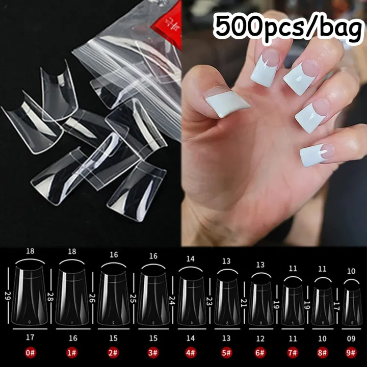 500Pcs%20Duck%20Feet%20Style%20Nail%20Tips%20Clear%20Duck%20Feet%20Fan%20Flare%20Extension%20Patch%20for%20Acrylic%20Nails%2012Size%20Half%20Cover%20Acrylic%20Nail%20Tips%20-%20Image%207