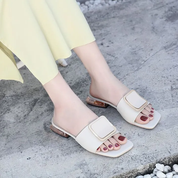 2024%20New%20Summer%20Ladies'%20Sandals%20Women's%20Summer%20Outdoor%20Wear%20Fashion%20Slippers%20out%20Flat%20Bottom%20One-Word%20Net%20Red%20All-Match%20-%20Image%204