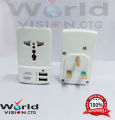 3 Pin/UK Plug Universal+2USB 2 Way Multi Adapter MAX 13A 250V-2500W - Multi Plug - Multi Plug.