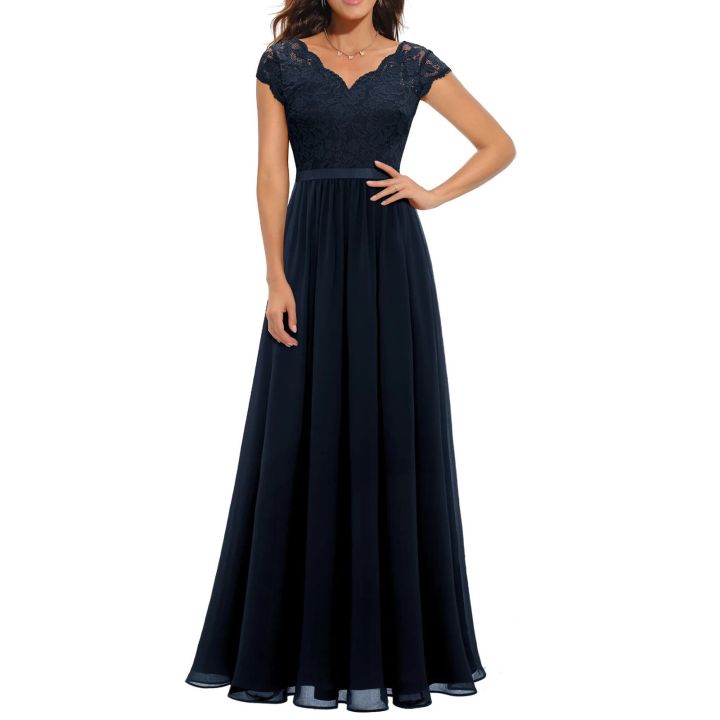 Women%20Lace%20Patchwork%20Maxi%20Long%20Evening%20Dress%20Solid%20Color%20Backless%20V%20Neck%20High%20Waist%20Dress%20Wedding%20Party%20Dress%20-%20Image%206
