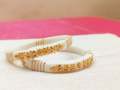 White Shakha Pola Bangles for Women Sorno Lota Design , Party , Wedding , Anniversary , Durga Puja & All Time Use Shakha Bangles.. 