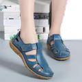Fashion Lady Retro Solid Color Versatile Flat Shoes Casual Soft Sandals. 