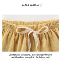 Elegantstunning Summer Kids Cotton Shorts Casual Loose Solid Color Short Pants For Boys Girls 3-8 Years Old.
