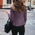 Women Loose Pu Leather Jacket Black Soft Faux Leather Jacket Street Moto Biker Tailored Coat Jacket Lady Casual Outerwear.