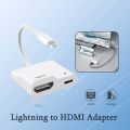 Lightning To HDMI Digital AV Adapter For iPhone 14/13/iPad to 1080P TV/Card Reader/USB/Ethernet Support Projector/Monitor.