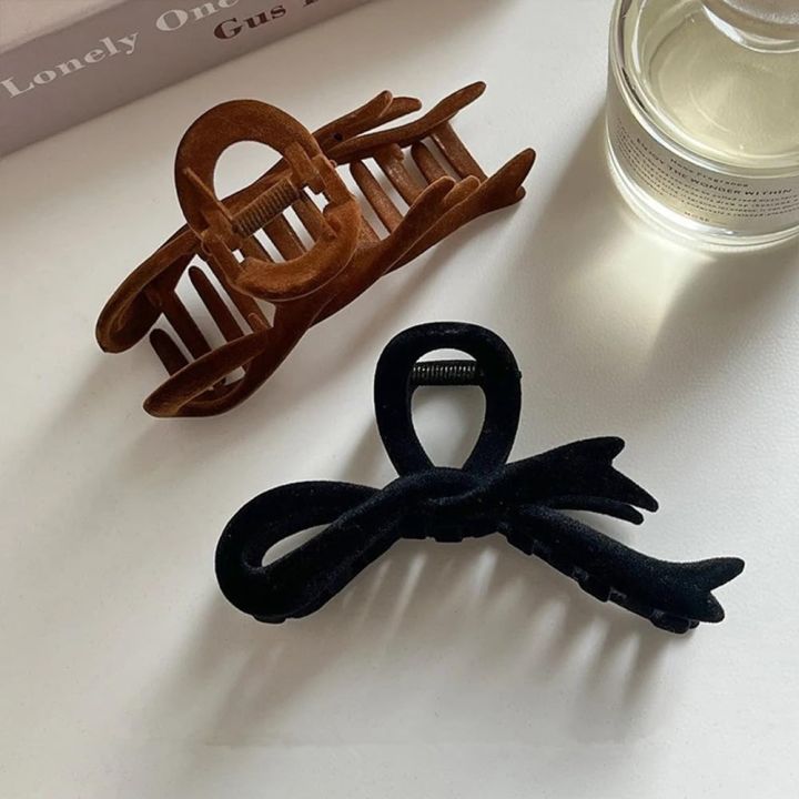 Fashion%20Simple%20Velvet%20Bow%20Hair%20Clip%20Claw%20Elegant%20Women%20Hair%20Claw%20Clips%20Advanced%20Sense%20Back%20Head%20Shark%20Clip%20for%20Daily%20Life%20Party%20Hair%20Accessories%20-%20Image%206
