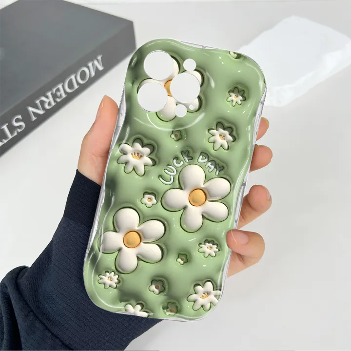 Jizetin%20for%20OPPO%20A60%20Back%20Cover%20Back%20Cover%20Creative%20Cute%20Flowers%20Cream%20Wavy%20Edge%20Soft%20Silicone%20Phone%20Case%20-%20Image%204