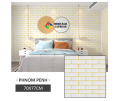 4p - 3D Design Decorative Foam Brick Solid Color Wallpaper Sticker Waterproof Anti-collision Wall Sticker. 