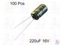 Radial 220uF Electrolytic Capacitor 16V-20Pcs. 