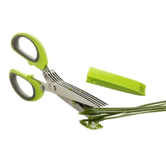 5%20Blade%20Kitchen%20Scissors%20-%20Green%20-%20Image%202