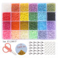 New Product 24 Color Glass Beads 2mm Bracelet Beads Boxed 24000 Electroplating Small Rice-Shaped Beads Accessories. 