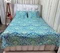 Cotton Fabric (সুতি কাপড়) Printed 7.5 by 8 Feet Double King Size Bedsheet Set with Two Pillow Covers.